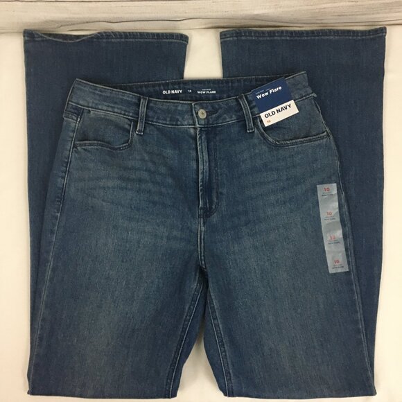 Old Navy Jeans Wow Flare High Rise Blue Women's 10 - Picture 1 of 13